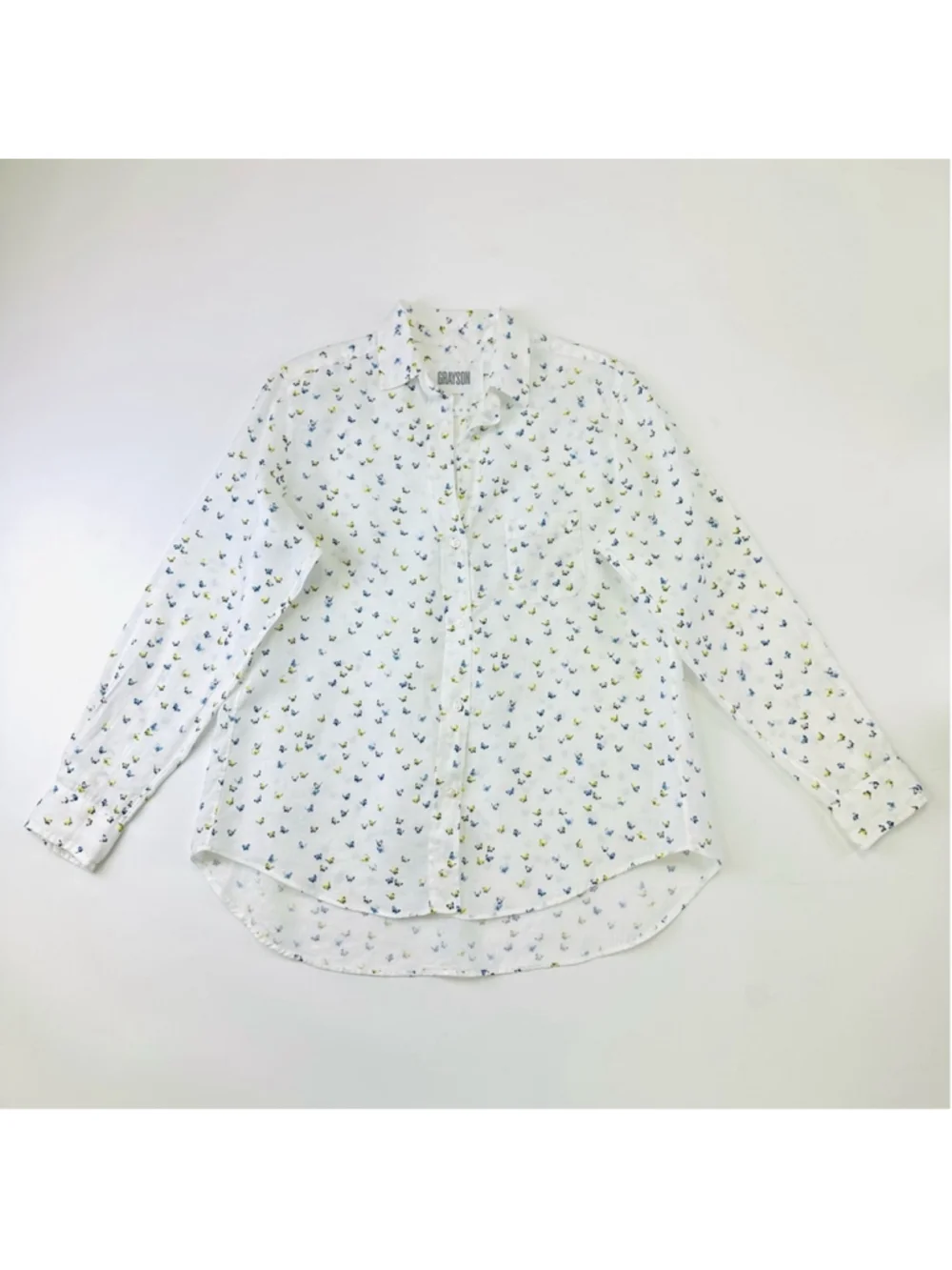 Anthro Grayson linen shirt Womens Medium Butterfly Buttondown casual Feminine - Picture 5 of 14